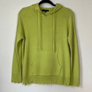 FATE | LIME GREEN DISTRESSED HOODIE PULLOVER